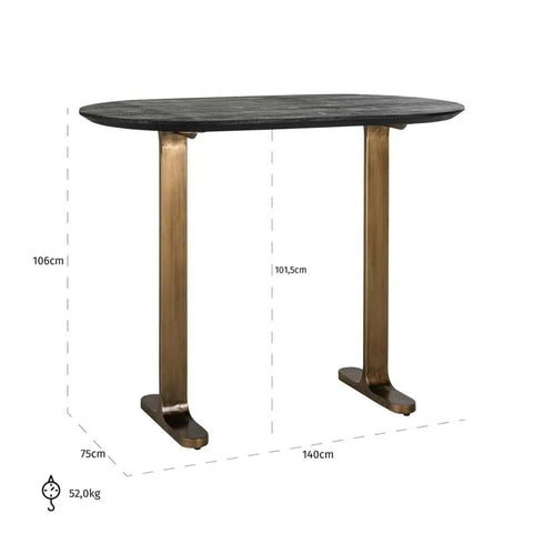 Black & Brass Bar Table